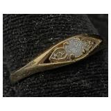 10k Gold Ring W/diamond, Tw 1.5g, Sz 8