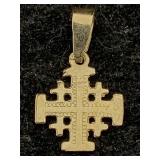 14k Gold Jerusalem Cross, Tw 0.8g, Sz ï¿½in Tall
