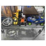 RC Cars (no transmitters) and Kids bike wheels
