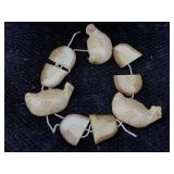 Scrimshaw Walrus Tusk Bracelet, Signed, Sz 8in