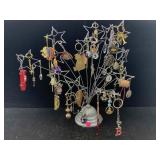 Metal Display Stand W/collection Of Keychains