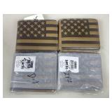 Four brand new leather wallets in American flag