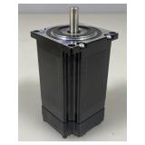 A black Nema 23 stepper motor, which is a hybrid,