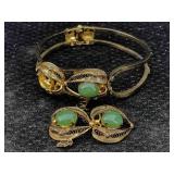 Sterling Silver Bracelet, Tw 28.7g W/jade, For