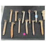 Vtg/Antique Railroad Tie Nails and Bolt