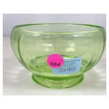 Small green glass candy bowl.  4 1/2 inches at