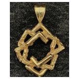 14k Gold Star Of David Charm, Tw 4g, Sz 1ï¿½in