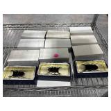 12 Real Beetles in Lucite Paperweights -