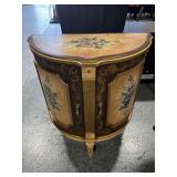 Half Moon Accent Table with Storage - Floral