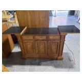 Vtg Style Flip Top Bar Cabinet on Wheels - Faux