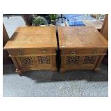 Pair Vintage Style Side Tables with drawers and