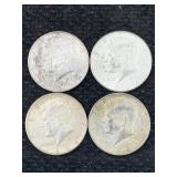 4-90% Silver 1964 Kennedy Half Dollars