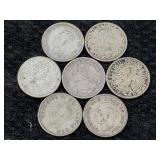 7 Silver Canadian Dimes From 1894 To 1967