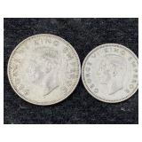1941 Silver One Floring & 1937 Silver One Shilling