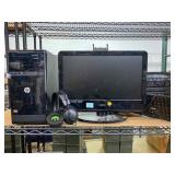 HP Computer tower w/Vizio 19in monitor, keyboard