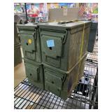 4 Green Metal ammo can, approx 12in long