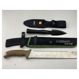 Camillus Machete and SOG Throwing Knife with