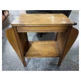 Vtg Maple Side Table with Magazine Pockets