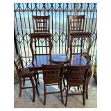 Solid Wood Bar Height Dining Table w/6 Chairs -