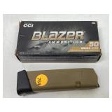 Partial box 9mm Ammo and Glock 9mm Mag 17 Round