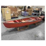 16ft Fiberglass Coleman Canoe with Stands