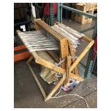 Wood loom functional w/half a rug, approx