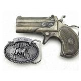 Pair Belt Buckles - Marlin and Derringer