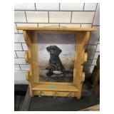 Wall hanging gun rack w/dog picture, approx