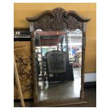 Carved wood Mirror, approx 34x56in