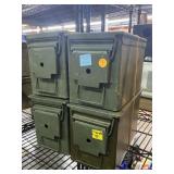 4 Green Metal ammo can, approx 12in long