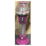 Pink spiral Gumball Machine with Stand, No Lock,