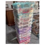 13 Plastic Storage Boxes with Craft Paper and