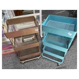 Pair Small Rolling Metal Wire Organizers approx.