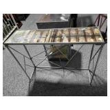 4ft wide Mirrored Silver Hall Table with Folding