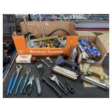 Assorted tools incl. wrenches, extension cords,