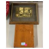 Vintage wooden presentation box for a memorial