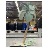 Metal Shaved Palm Tree Sculpture.