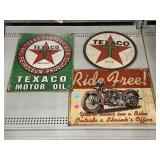3 Vintage Tin Signs.