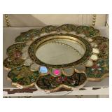 Round Painted Mirror. Some Damage