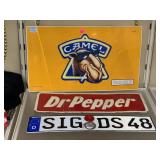 Camel, Dr Pepper Signs & European License Plate