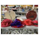 Ladies Hats and  Decorative Storage Boxes.