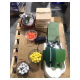 Putt practice machine with balls and more