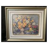 A vibrant floral still life print titled from