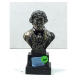 Small vintage metal and marble bust of Beethoven