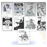 9pcs Signed by Bart Sears Comic Art Prints