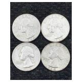 4 Silver 1964 Us Quarters