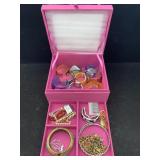 Jewelry Box W/costume Jewelry, See Photos