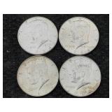 4-90% Silver 1964 Kennedy Half Dollars