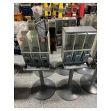 4pcs Pedestal Candy Machines - 3 Compartment - No