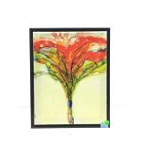 An abstract framed artwork that resembles an